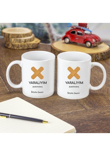 Isme Özel yaralıyım Temalı kupa Bardak modelleri