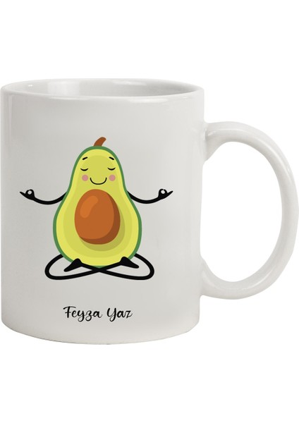 Isme Özel avokado temalı kupa Bardak