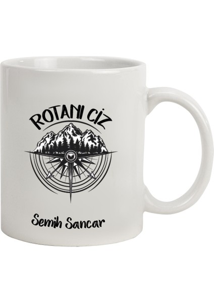 Isme Özel pusula Temalı kupa Bardak