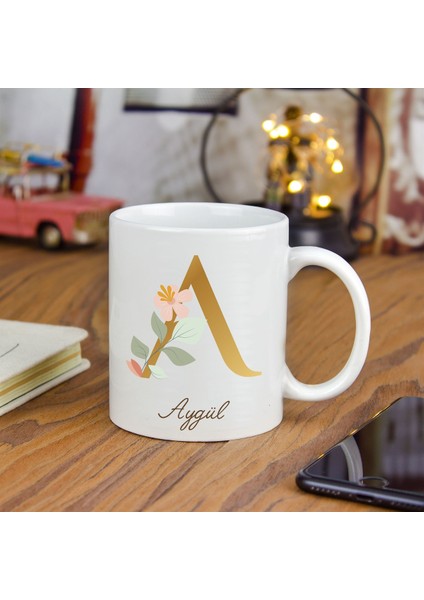 Isme Özel Harf Tasarımlı Kupa Bardak - Gold Detaylı fiyatları