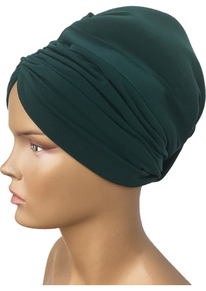 Bone Drape Model Hazır Türban Zümrüt Yeşil