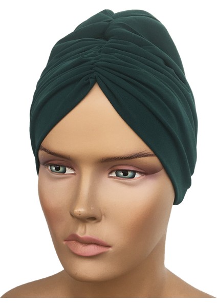 Bone Drape Model Hazır Türban Zümrüt Yeşil