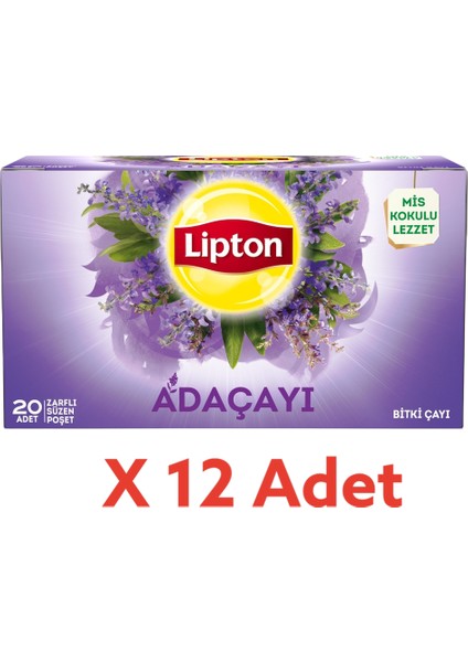 Adaçayı Bitki Süzen Bardak Poşet Çayı 20LI x 12 Adet