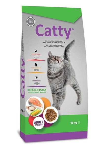 Adult Sterilised Somonlu Kısırlaştırılmış Yetişkin Kedi Maması 15 kg