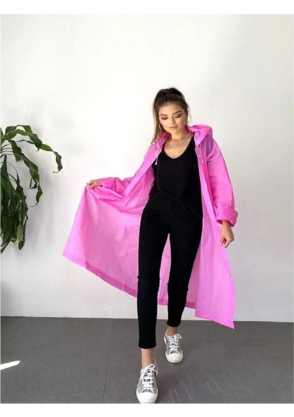 Raincoat Eva Unisex Yağmurluk Pembe