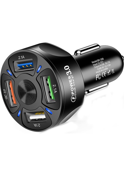 Taşınabilir Evrensel 4 USB Bağlantı Noktaları Qc3.0 Kararlı Şarj Araba Hızlı Şarj Adaptörü