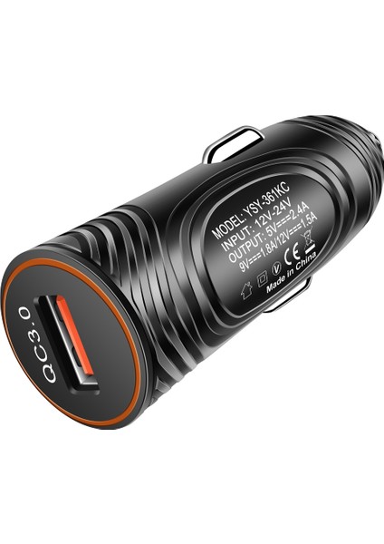 Olaf Qc3.0 Taşınabilir Tek Bağlantı Noktası USB Hızlı Şarj Araba Hızlı Şarj Telefonları Için