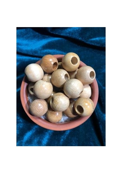 22MM Vernikli Ahşap Boncuk - 12 Adet -