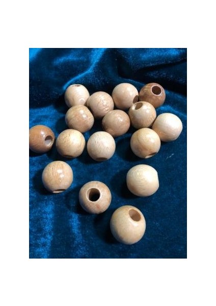 22MM Vernikli Ahşap Boncuk - 12 Adet - fiyatları