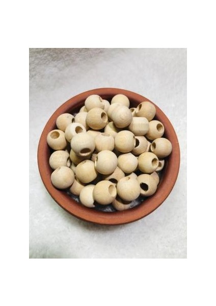 20MM Ham Işlenmemiş Ahşap Boncuk - 20 Adet -