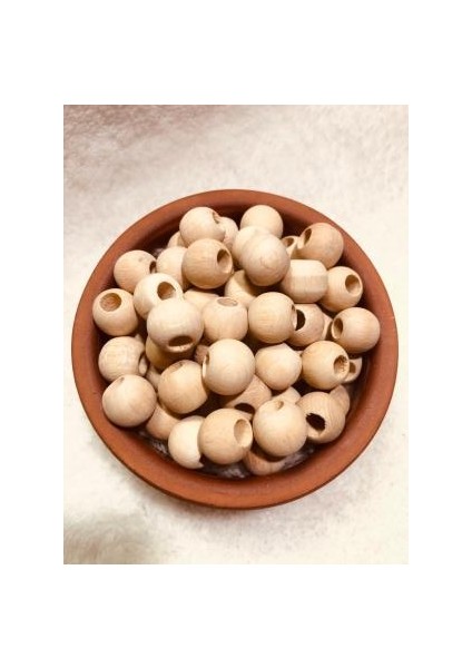 18MM Ham Ahşap Boncuk 30 Adet