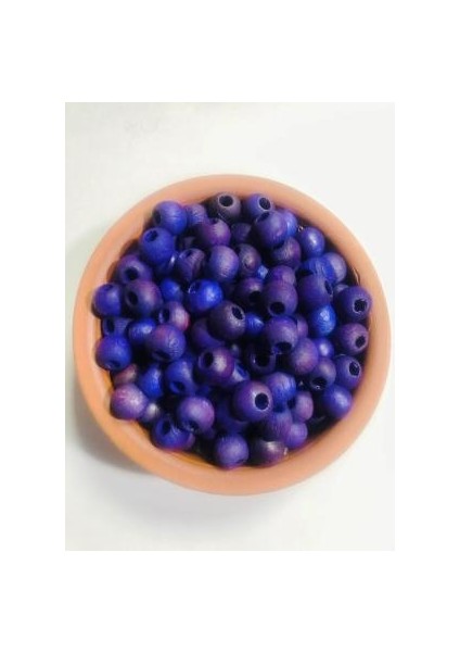 Mor Ahşap Boncuk - 10MM - 200 Adet