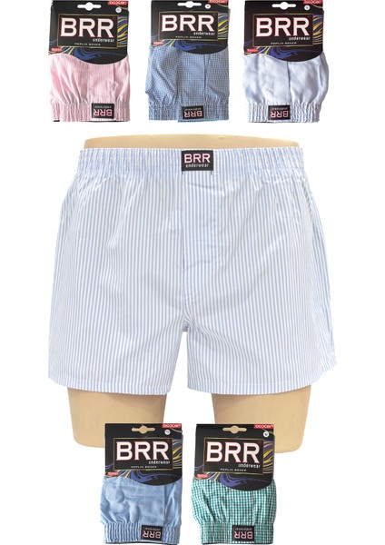 Karışık Renk 6’lu Paket Pamuklu Poplin Boxer Şort