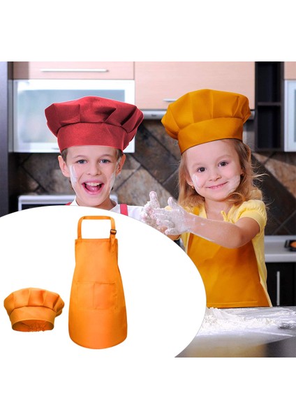 Çocuk Önlük Şef Şapka Set (Yurt Dışından)