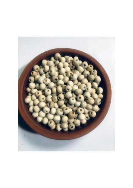 6mm Ham Ahşap Boncuk - 300 Adet -