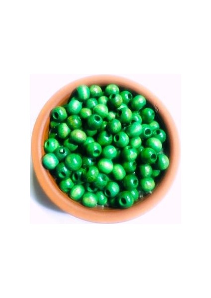 10MM Yeşil Ahşap Boncuk - 200 Adet -