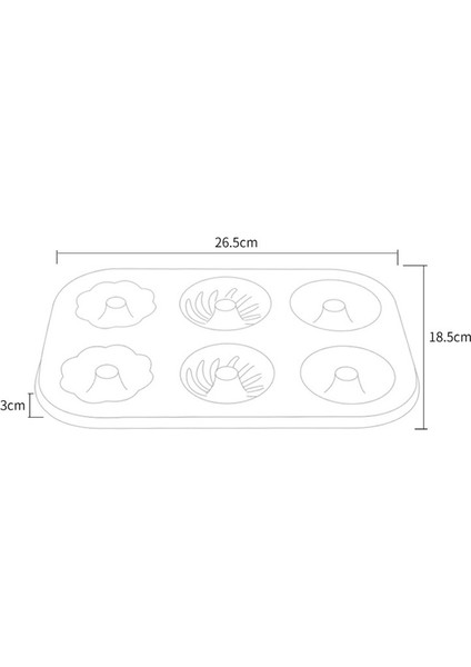 3 Çiçek Tipi Donut Kurabiye Kalıbı 6 Bardak Kek Kalıbı Metalik Renk (Yurt Dışından)