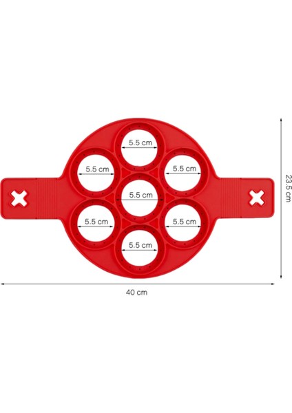Yuvarlak Kalp Yumurta Pişirici Tava Yumurta Kalıbı Kırmızı (Yurt Dışından)