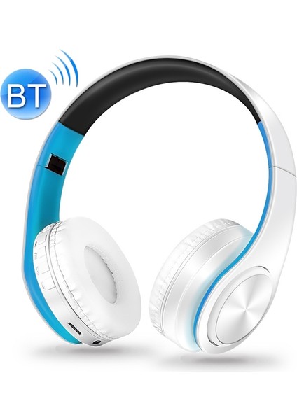 LPT660 Katlanır Müzik Bluetooth Kulaklık Desteği Tf Kart (Mavi) (Yurt Dışından)