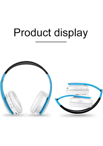 LPT660 Katlanır Müzik Bluetooth Kulaklık Desteği Tf Kart (Mavi) (Yurt Dışından)