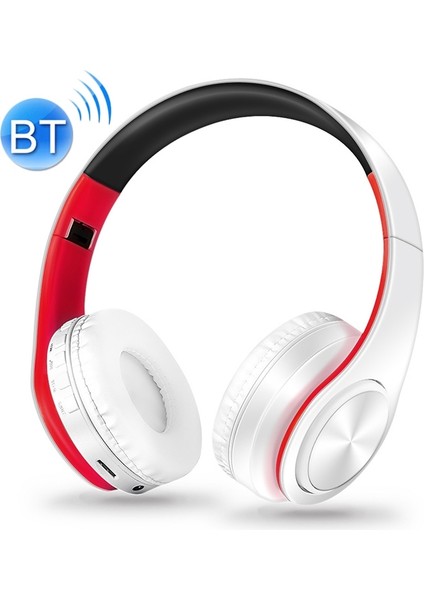 LPT660 Katlanır Müzik Bluetooth Kulaklık Desteği Tf Kart (Kırmızı) (Yurt Dışından)