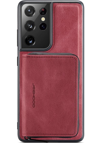 Samsung Galaxy S21 Ultra 6,8 Inç Fermuarlı Cüzdan Kart Çantası Telefon Kılıfı (Yurt Dışından)