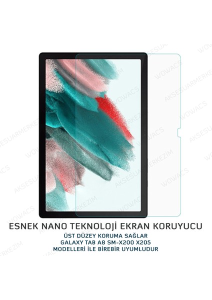 Samsung Galaxy Tab A8 10.5 SM-X200 SM-X205 Birebir Uyumlu Dönebilen Kılıf + Ekran Koruyucu + Kalem