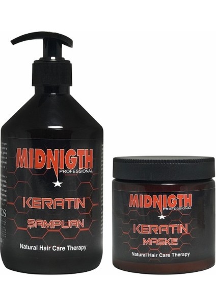 Mıdnıgth Professıonal Keratin Şampuan Maske 2'li Set