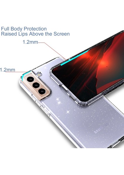 Samsung Galaxy S22 Plus 5g Için Şeffaf Parıltılı Esnek Tpu Telefon Kılıfı (Yurt Dışından) modelleri