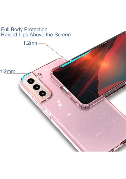 Samsung Galaxy S22 Plus 5g Için Şeffaf Parıltılı Esnek Tpu Telefon Kılıfı (Yurt Dışından) modelleri