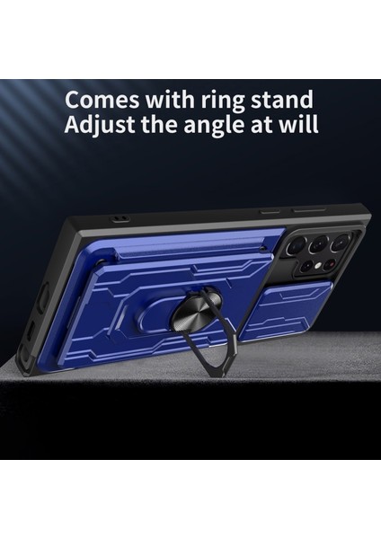 Samsung Galaxy S22 Ultra 5g Için Kart Yuvalı Destek Halkalı Pc Plus Tpu Hibrid Telefon Kılıfı (Yurt Dışından) fiyatları
