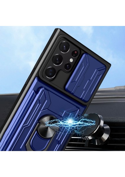 Samsung Galaxy S22 Ultra 5g Için Kart Yuvalı Destek Halkalı Pc Plus Tpu Hibrid Telefon Kılıfı (Yurt Dışından) fırsatları