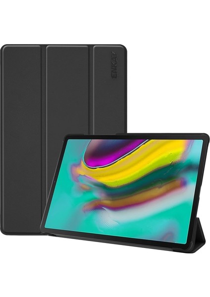 Samsung Galaxy Tab S5E Için Deri Tablet Kılıfı - Siyah (Yurt Dışından)