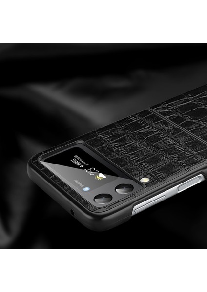 Samsung Galaxy Z Flip3 5g Için Timsah Derisi Doku Hakiki Deri Kaplama Pc Telefon Kılıfı (Yurt Dışından) fiyatları