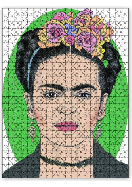 Frida Kahlo Gül Taçlı 1000 Parça Puzzle Yapboz Mdf (Ahşap)