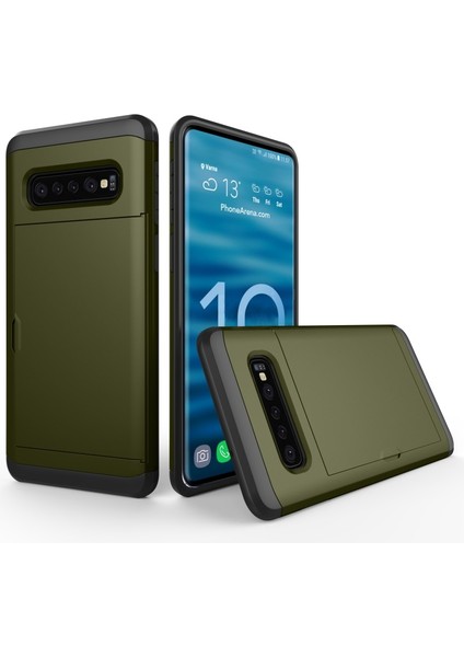 Samsung Galaxy S10 Hibrid Pc + Tpu Kartlıklı Telefon Kılıfı (Yurt Dışından)