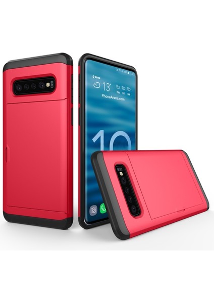 Samsung Galaxy S10 Hibrid Pc + Tpu Kartlıklı Telefon Kılıfı (Yurt Dışından)
