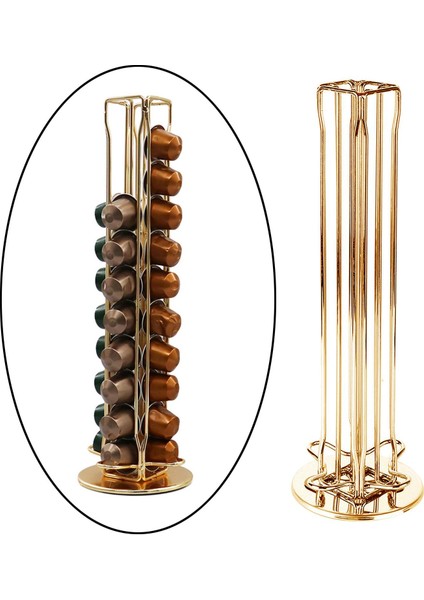 Kahve Pod Tutucu Nespresso Kahve Bar Mağaza Için Raf Kule Standı 40 Pods Altın fırsatları