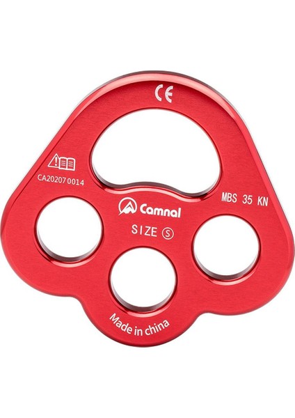 Descender Plate 35KN Paw Arma Plakası 4 Delik Kaya Tırmanışı Dişlisi Kırmızı