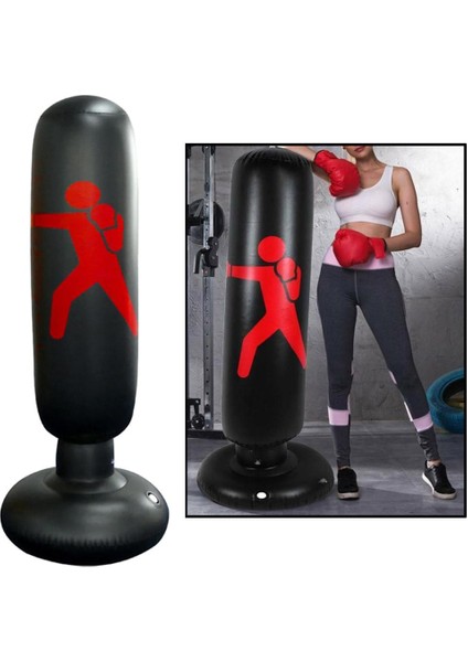 63 Inç Şişme Boks Zımbalama Çanta Yetişkin Çocuklar Kum Torbası Spor Siyah(Yurt Dışından) fırsatları