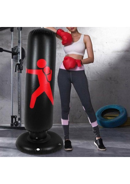 63 Inç Şişme Boks Zımbalama Çanta Yetişkin Çocuklar Kum Torbası Spor Siyah(Yurt Dışından) indirimleri