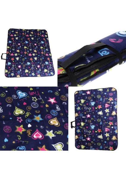 Açık Piknik Battaniye Mat Su Geçirmez Plaj Battaniye 100X150 cm Donanma Mavi modelleri