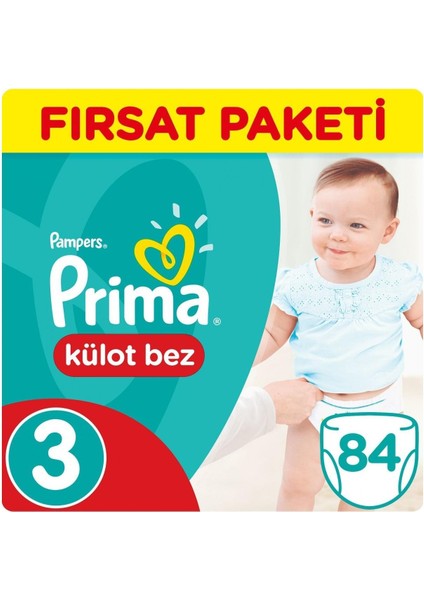 Prima Külot Bebek Bezi 3 Beden Midi Fırsat Paketi 84'lü