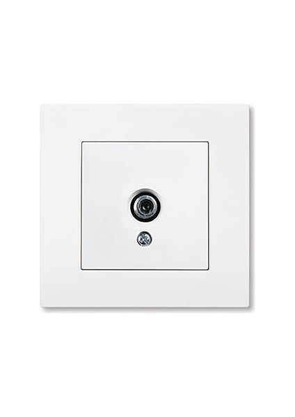 90967009 Beyaz Uydu Prizi F Konnektörlü - Çerçeveli Sonlu Mekanizma +D/k