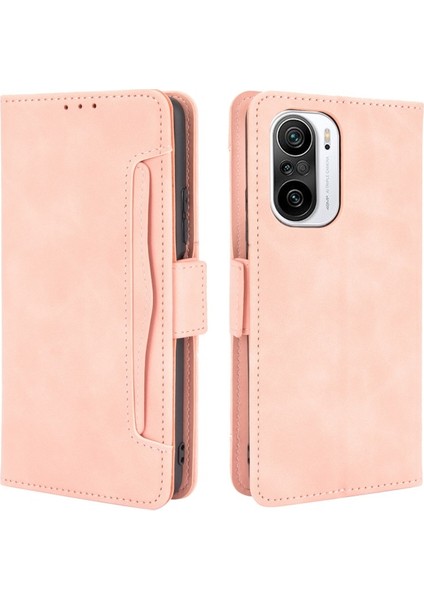 Deri Xiaomi Redmi K40 Pro / Redmi K40 / Redmi K40 Pro / Mi 11I / Poco F3 Için Telefon Kılıfı - Pembe (Yurt Dışından)