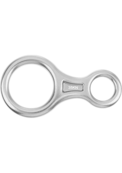 35KN Şekil 8 Rappel Bölü Cihazı Tırmanma Mağdam Descender Rappelling Yüzük Gümüş