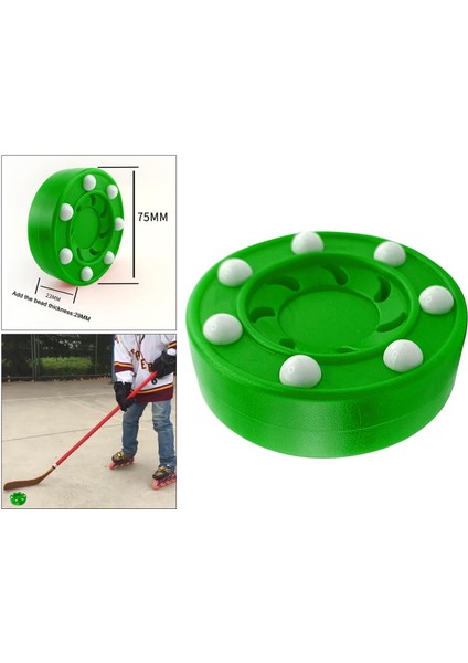 Dayanıklı 7.5x2.5 cm Rulo Hokey Puck Standart Pucks Eğitmen Pak Aksesuarları Yeşil