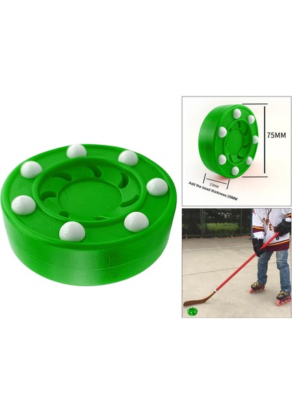 Dayanıklı 7.5x2.5 cm Rulo Hokey Puck Standart Pucks Eğitmen Pak Aksesuarları Yeşil