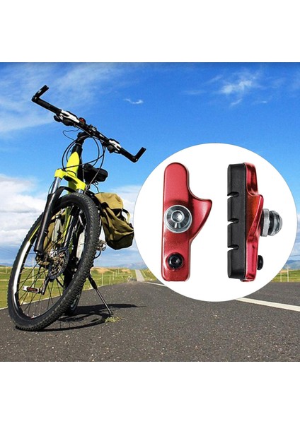 Yol Bisikleti Bisiklet Fren Pabuçları Pedleri Alüminyum Alaşım Çifti Çekmece Fren Balatası Kırmızı modelleri