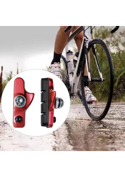 Yol Bisikleti Bisiklet Fren Pabuçları Pedleri Alüminyum Alaşım Çifti Çekmece Fren Balatası Kırmızı indirimleri